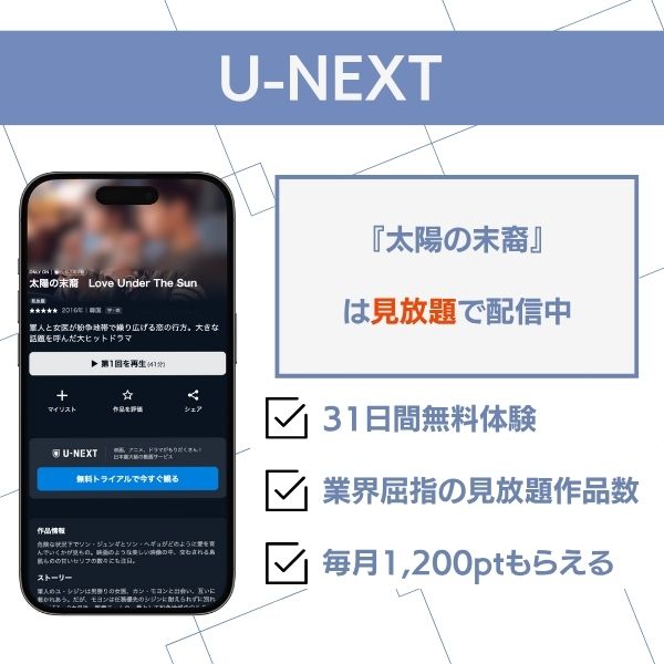 太陽の末裔 配信 U-NEXT