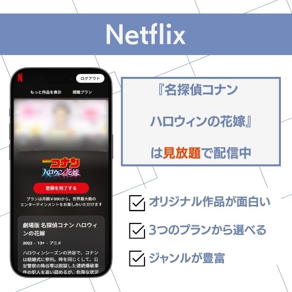 『名探偵コナン ハロウィンの花嫁』Netflixの配信状況