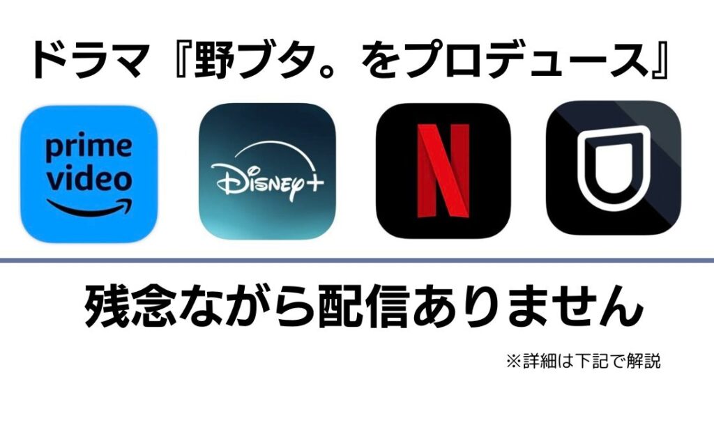 野ブタをプロデュース NetflixやAmazonプライムでの配信はなし