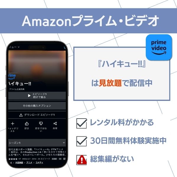 ハイキュー!! 配信 Amazonプライム・ビデオ