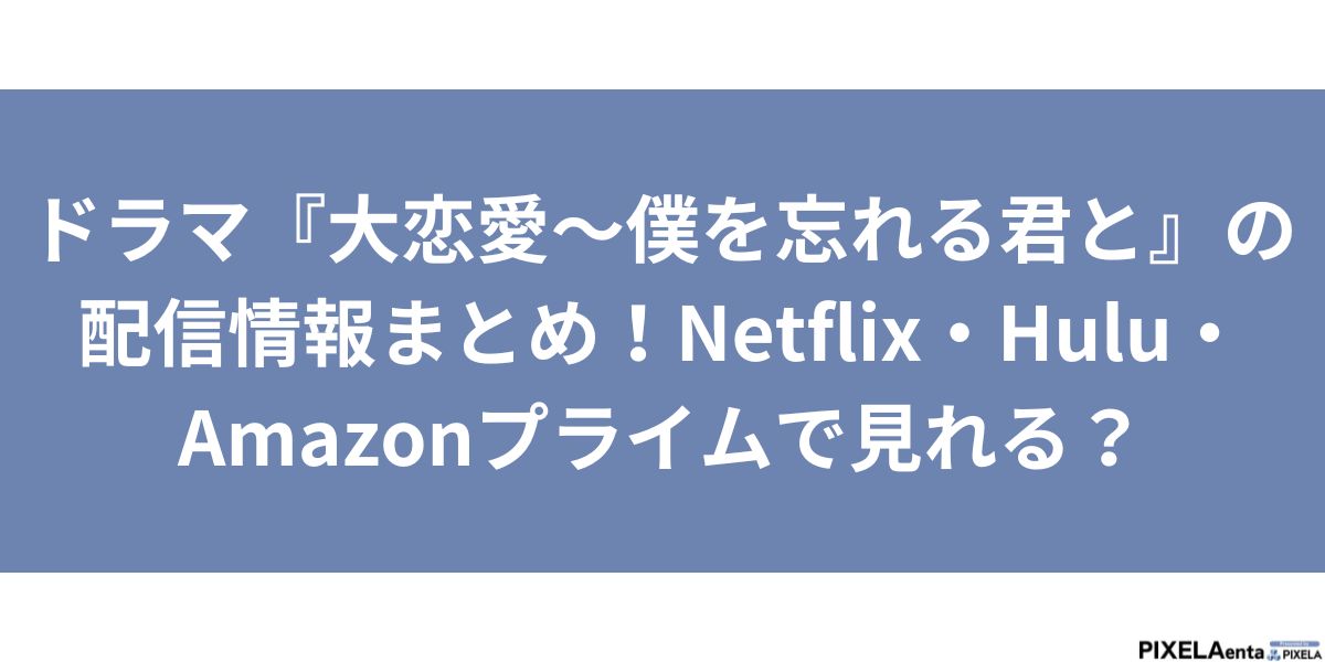 大恋愛〜僕を忘れる君と　配信