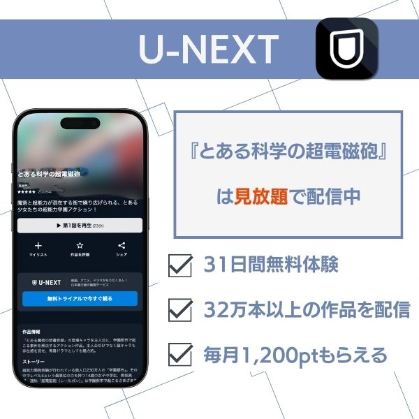 とある科学の超電磁砲 配信 U-NEXT