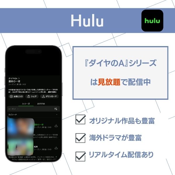 ダイヤのA 配信 hulu