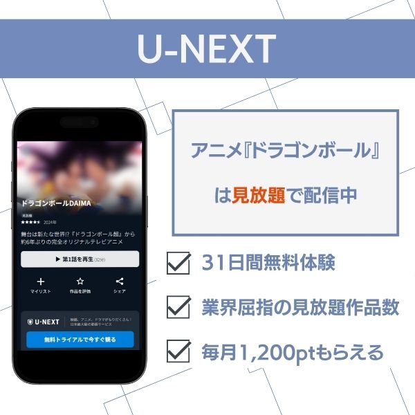 『ドラゴンボール』U-NEXTで見放題配信中