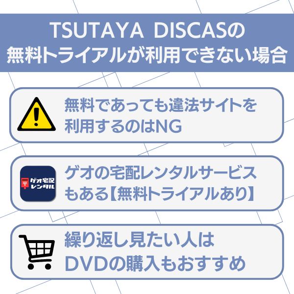 若者のすべて TSUTAYA DISCASの無料トライアルが利用できない場合