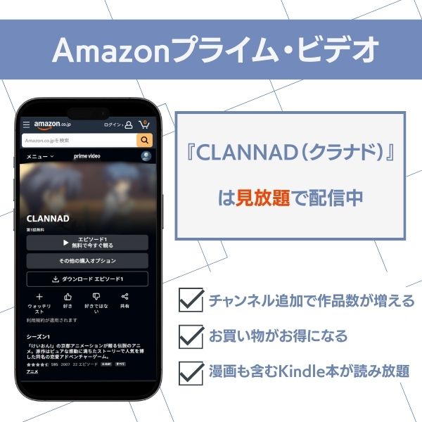 クラナド Amazonプライム・ビデオ 配信