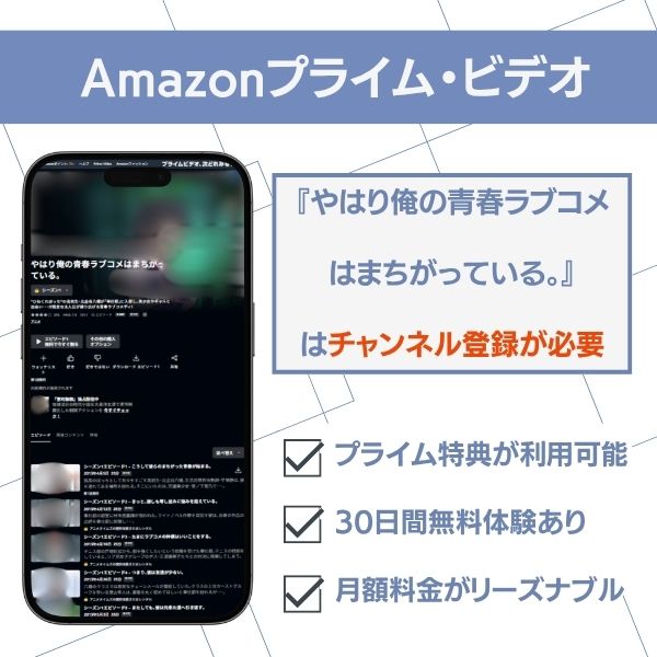 やはり俺の青春ラブコメはまちがっている 配信　Amazonプライム・ビデオ