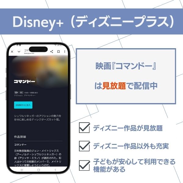 コマンドー ディズニープラス 配信状況