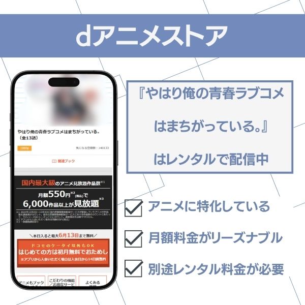 やはり俺の青春ラブコメはまちがっている 配信　dアニメストア