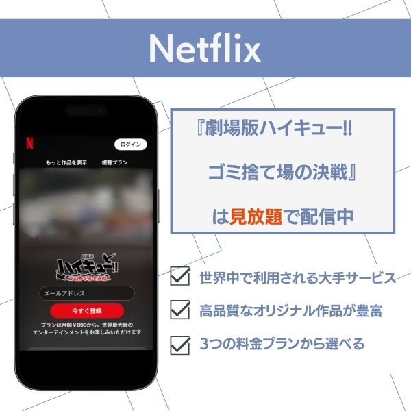 劇場版ハイキュー!! ゴミ捨て場の決戦 Netflix