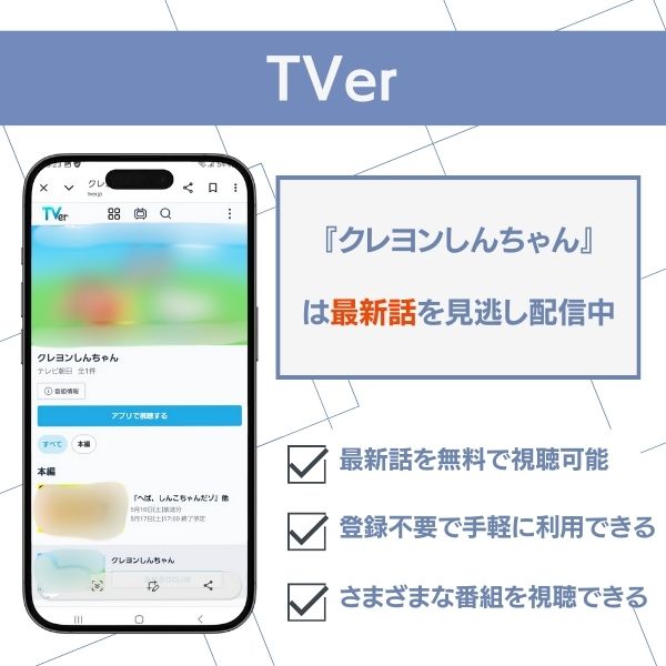 クレヨンしんちゃん TVer 配信状況