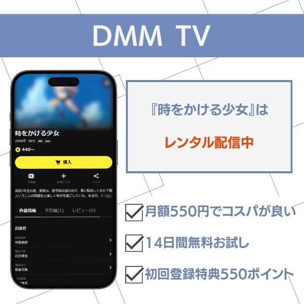 時をかける少女 配信 DMM TV