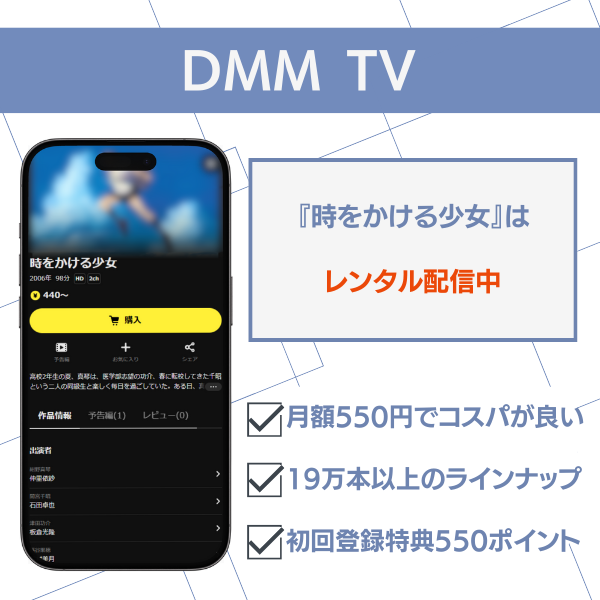 時をかける少女 配信 DMM TV