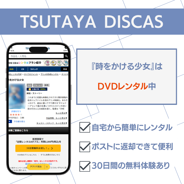 時をかける少女 配信 TSUTAYA DISCAS
