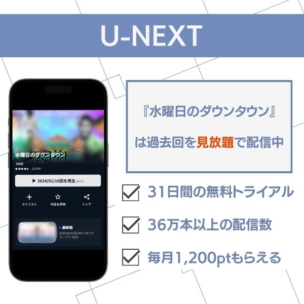 水曜日のダウンタウン U-NEXT