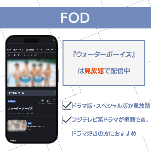 ウォーターボーイズ 配信 FOD