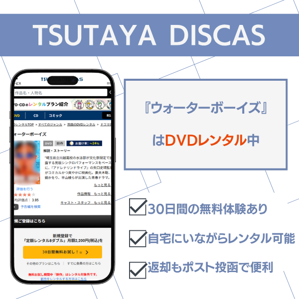 ウォーターボーイズ 配信 TSUTAYADISCAS