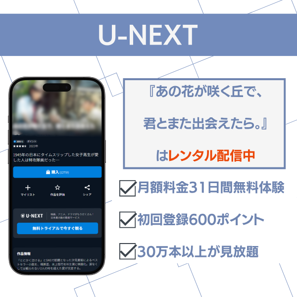 あの花が咲く丘で、君とまた出会えたら 配信 U-NEXT