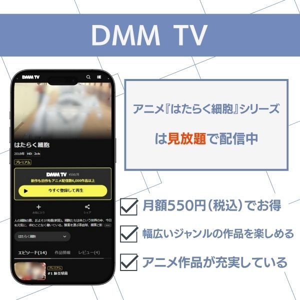 はたらく細胞 配信 DMM TV