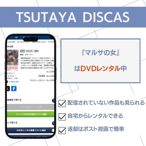 マルサの女 TSUTAYA DISCAS