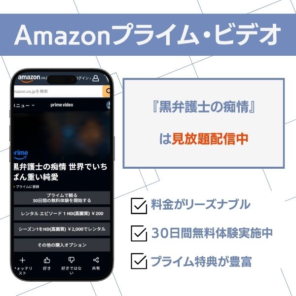 黒弁護士の痴情 配信 Amazonプライム・ビデオ