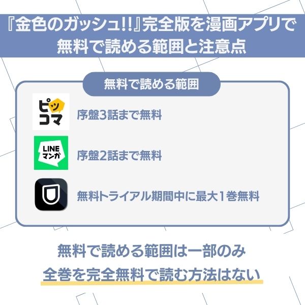 『金色のガッシュ！！』無料で読める範囲と注意点