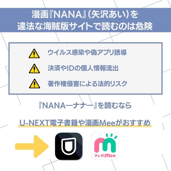漫画『NANA―ナナ―』を海賊版で読むことへの警告