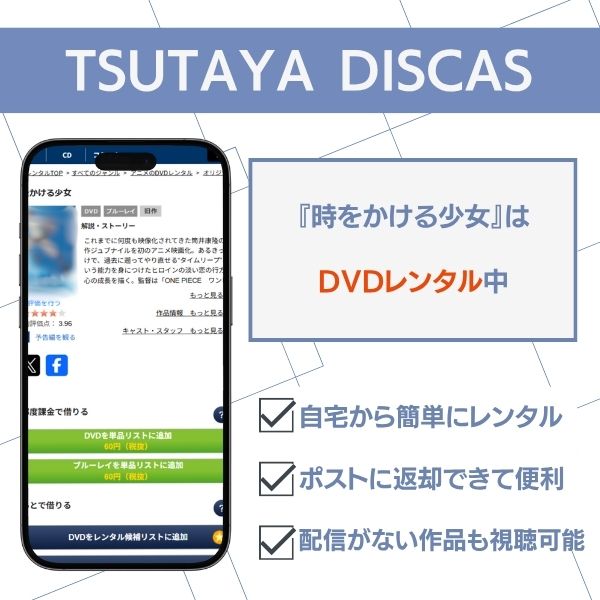 時をかける少女 TSUTAYA DISCAS