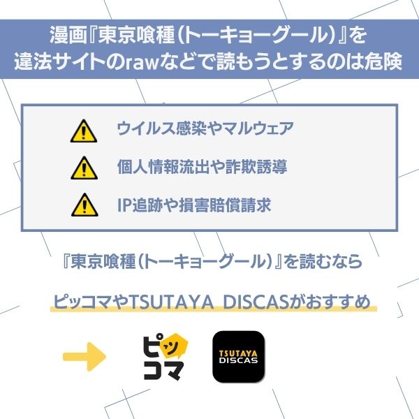 漫画『東京喰種』を海賊版や違法サイトで読むことへのリスク警告