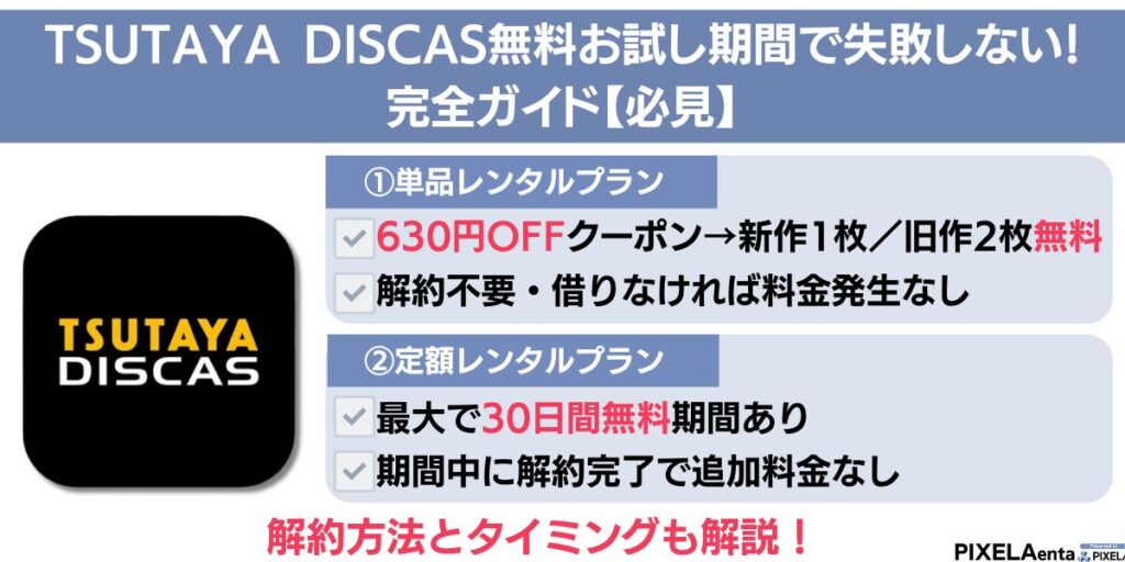 ツタヤディスカス 無料期間