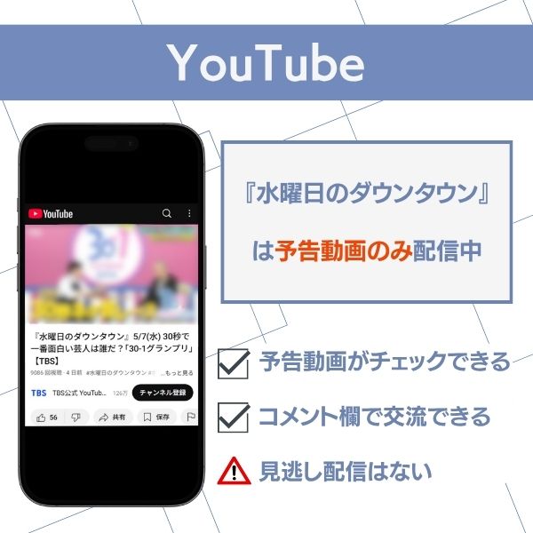水曜日のダウンタウン 配信 YouTube
