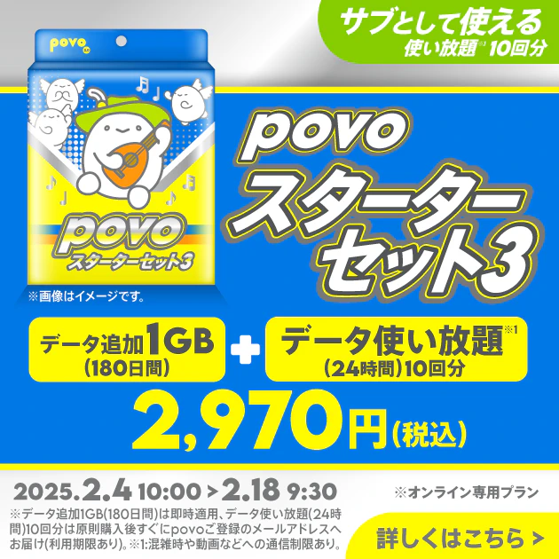 povo2.0　トッピング
