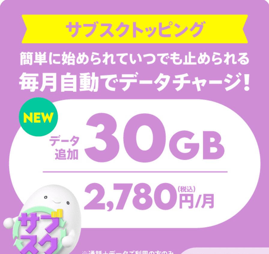 povo2.0　トッピング