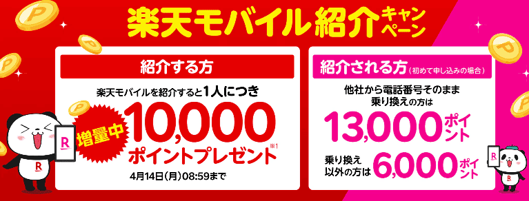 楽天モバイル　紹介キャンペーン