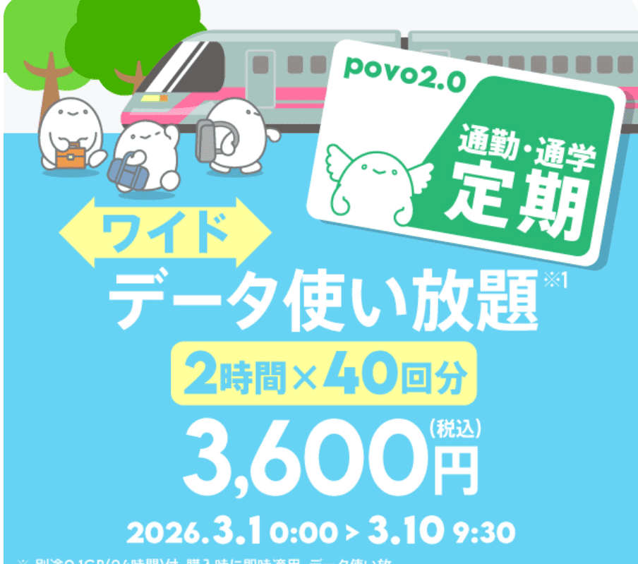 povo2.0　トッピング