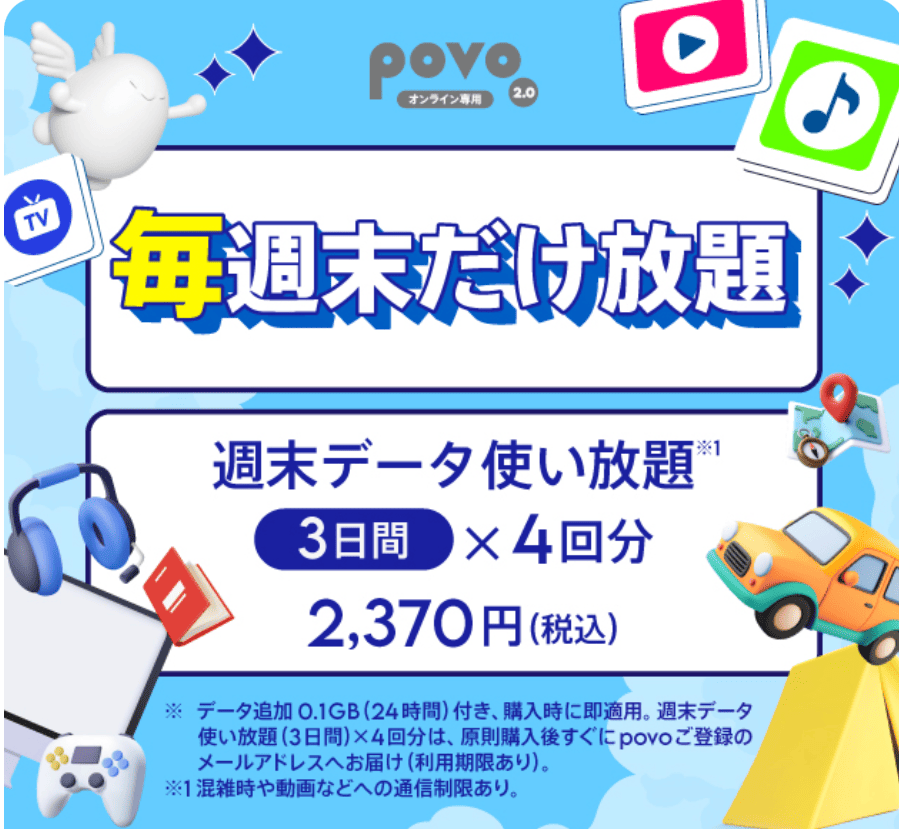 povo2.0 トッピング