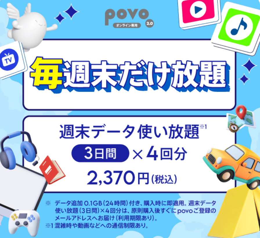 povo2.0　トッピング
