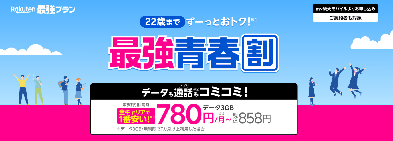 楽天モバイル　最強青春割