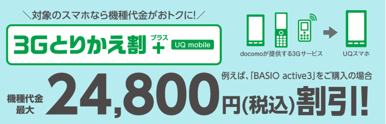 UQモバイル_３Gとりかえ割＋