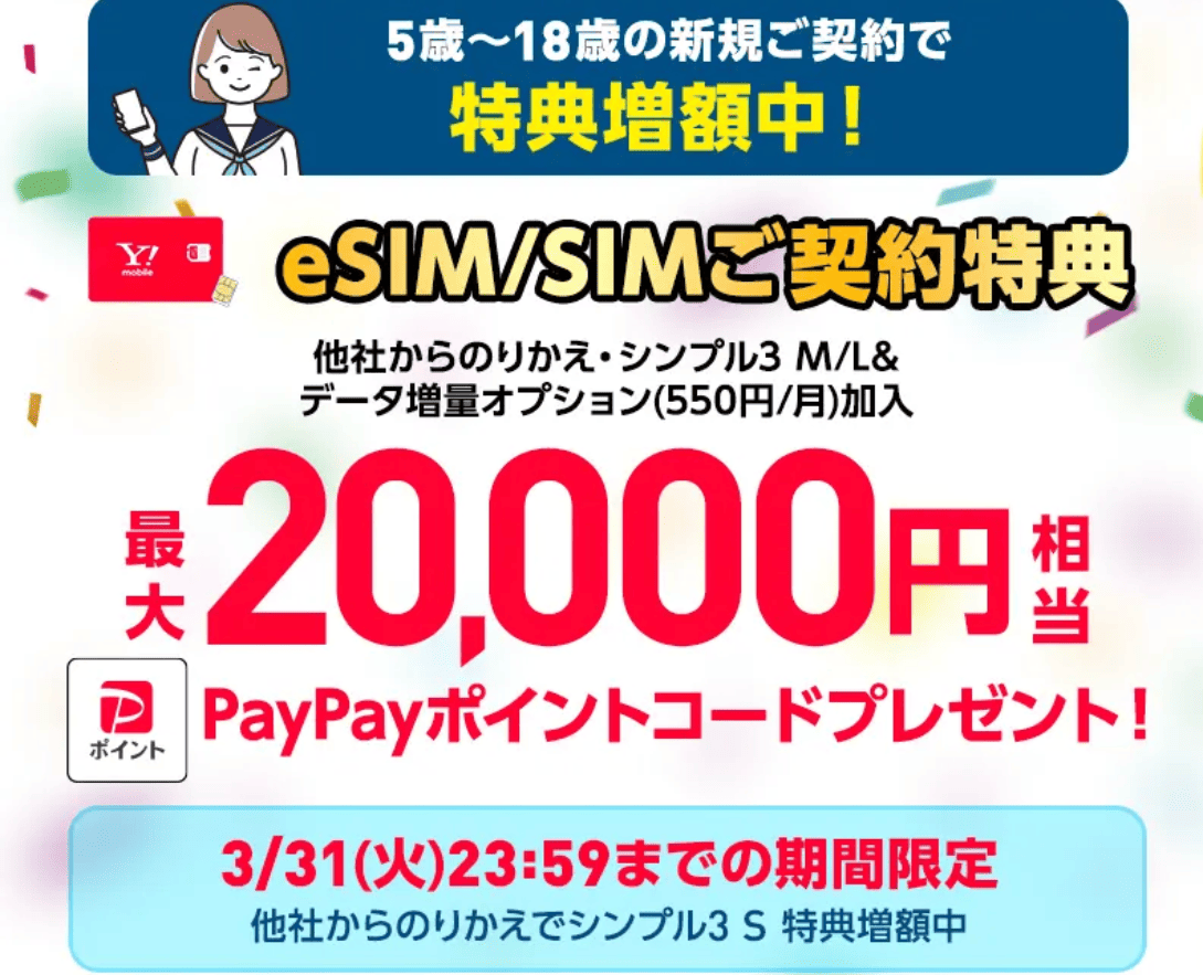 ワイモバイル　キャンペーン