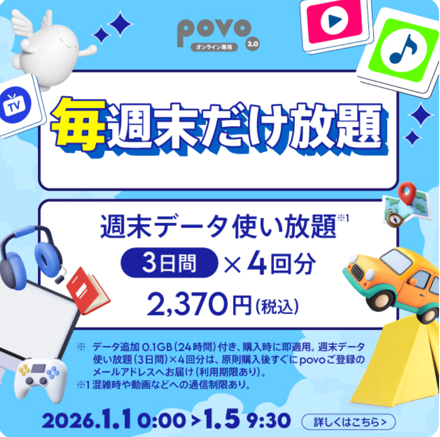 povo2.0 トッピング