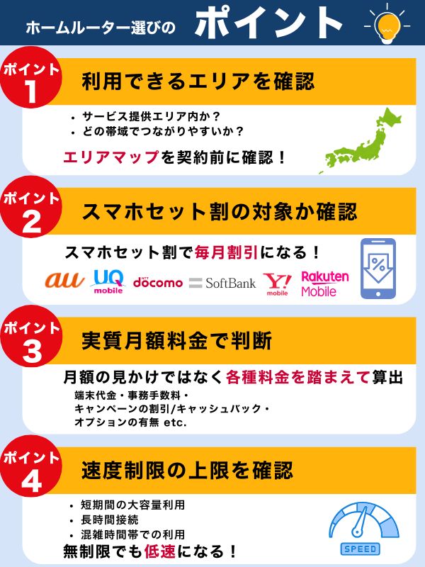 ホームルーター（置くだけWiFi）選びのポイント