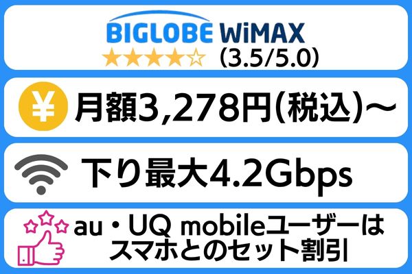 BIGLOBE WiMAXまとめ